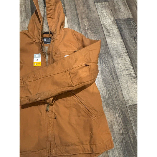 Carhartt Men’s Loose Fit Hooded Lined Full Zip Jacket Brown Size M Mid-Length