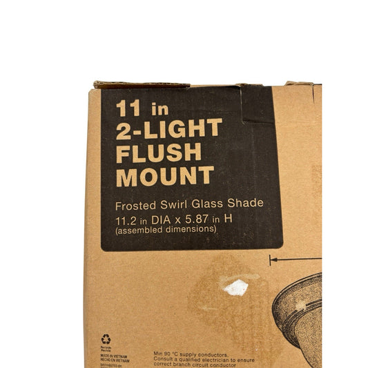 2-Light Flush Mount Brushed Nickel 11" FZP8012A
