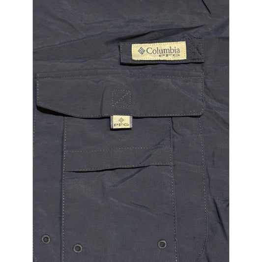 Columbia PFG Bahama Men's Navy Short Sleeve Button-Down Woven Shirt L