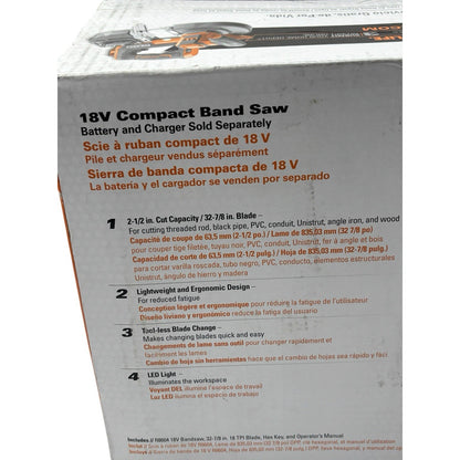 RIDGID R8604B 18V Compact Band Saw - Black/Orange