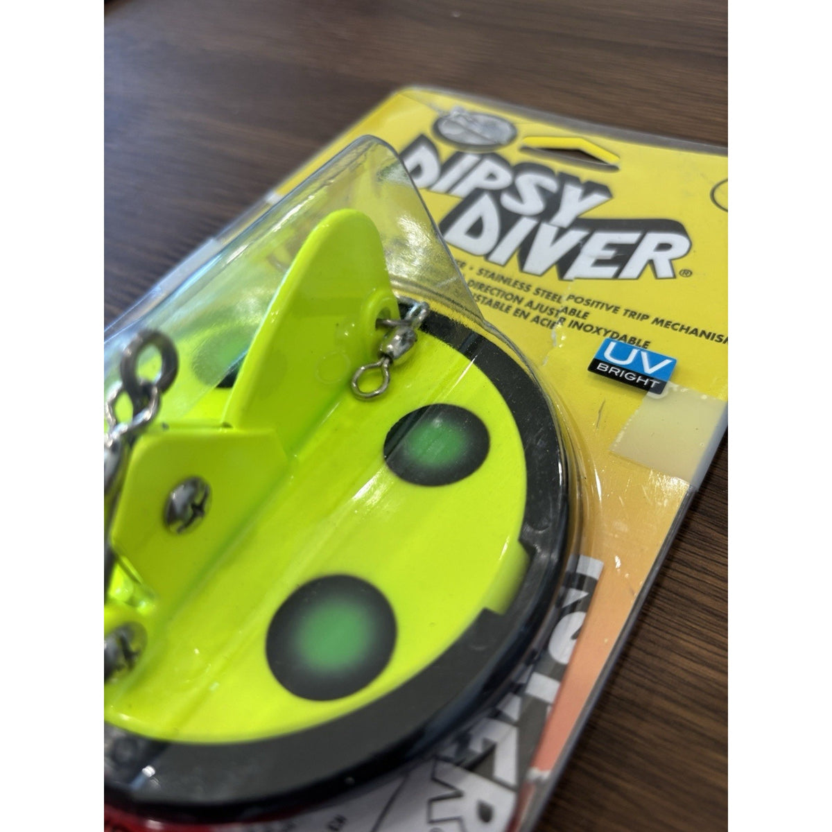 Luhr-Jensen Dipsy Diver Size 1 UV Bright Yellow/Black/Green 146g Steel