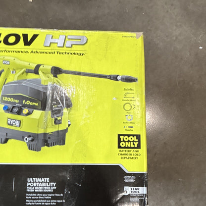 RYOBI 40V HP Brushless 1200 PSI 1.0 GPM Pressure Washer Tool Only RY40HPPW12