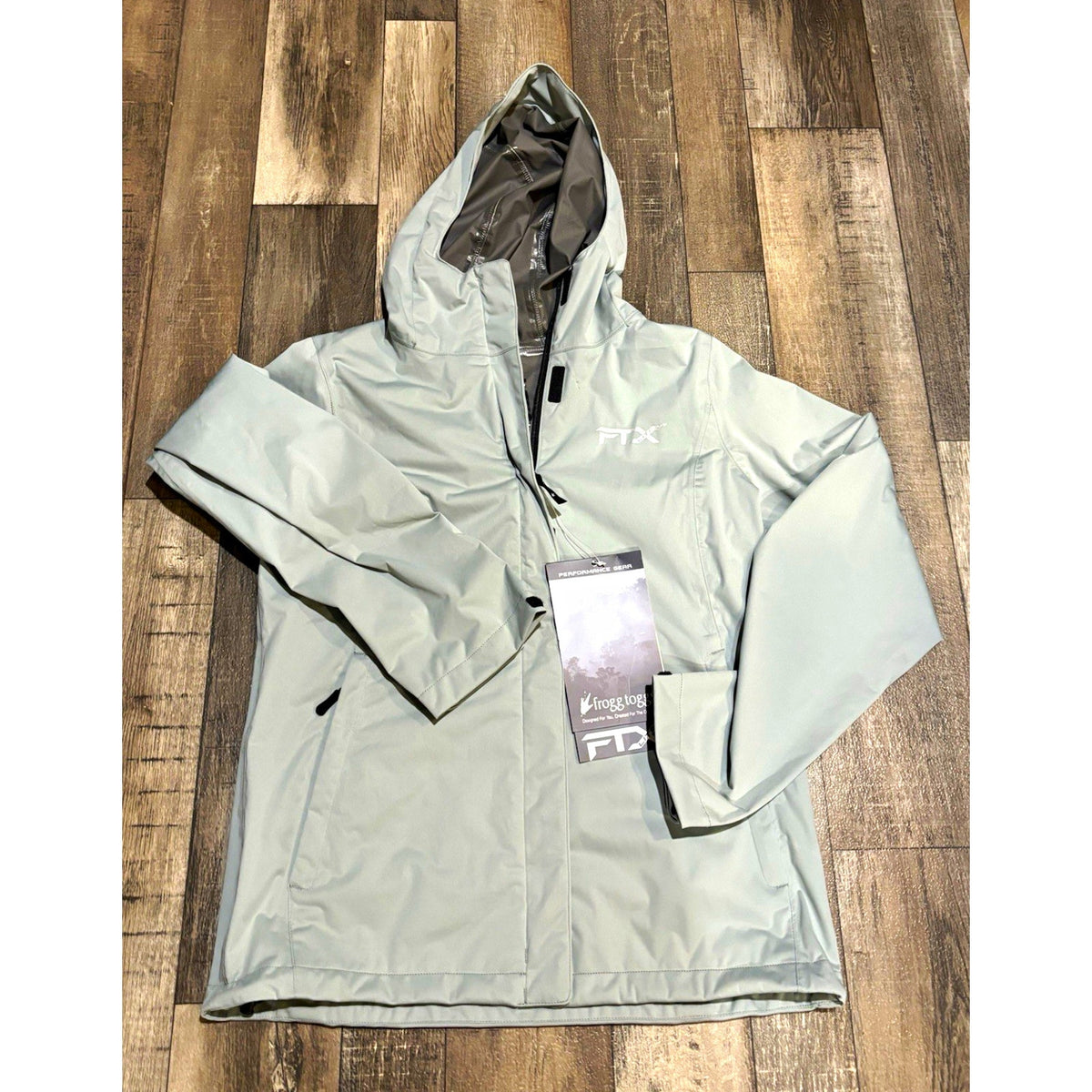 Frogg Toggs FTX Men’s Hooded Full Zip Jacket Gray Size S Mid-Length