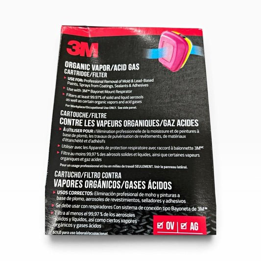 3M 60923P1-DC Organic Vapor/Acid Gas Cartridge Filter P100 Exp 07/2031