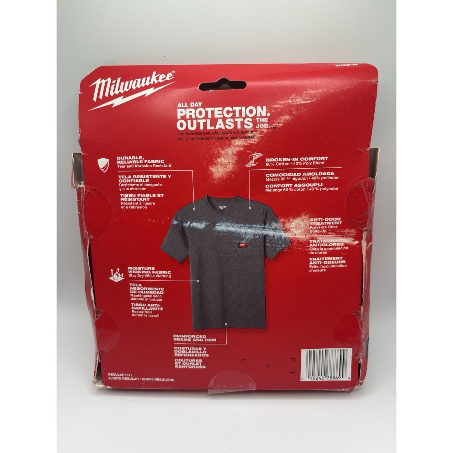 Milwaukee Men's Medium Gray GRIDIRON Cotton/Polyester Pocket T-Shirt