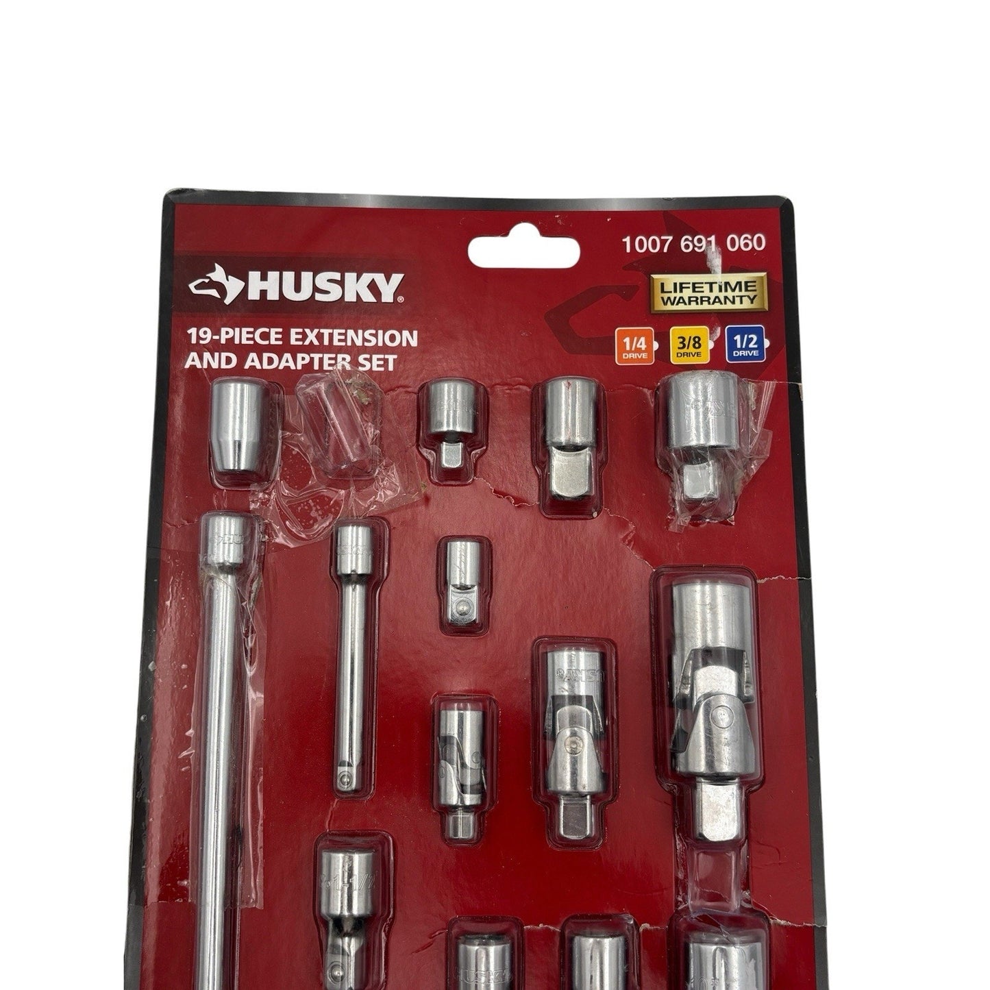 Husky 18-Piece 1/4" 3/8" 1/2" Extension and Adapter Set1007 691 060 1 pc missing