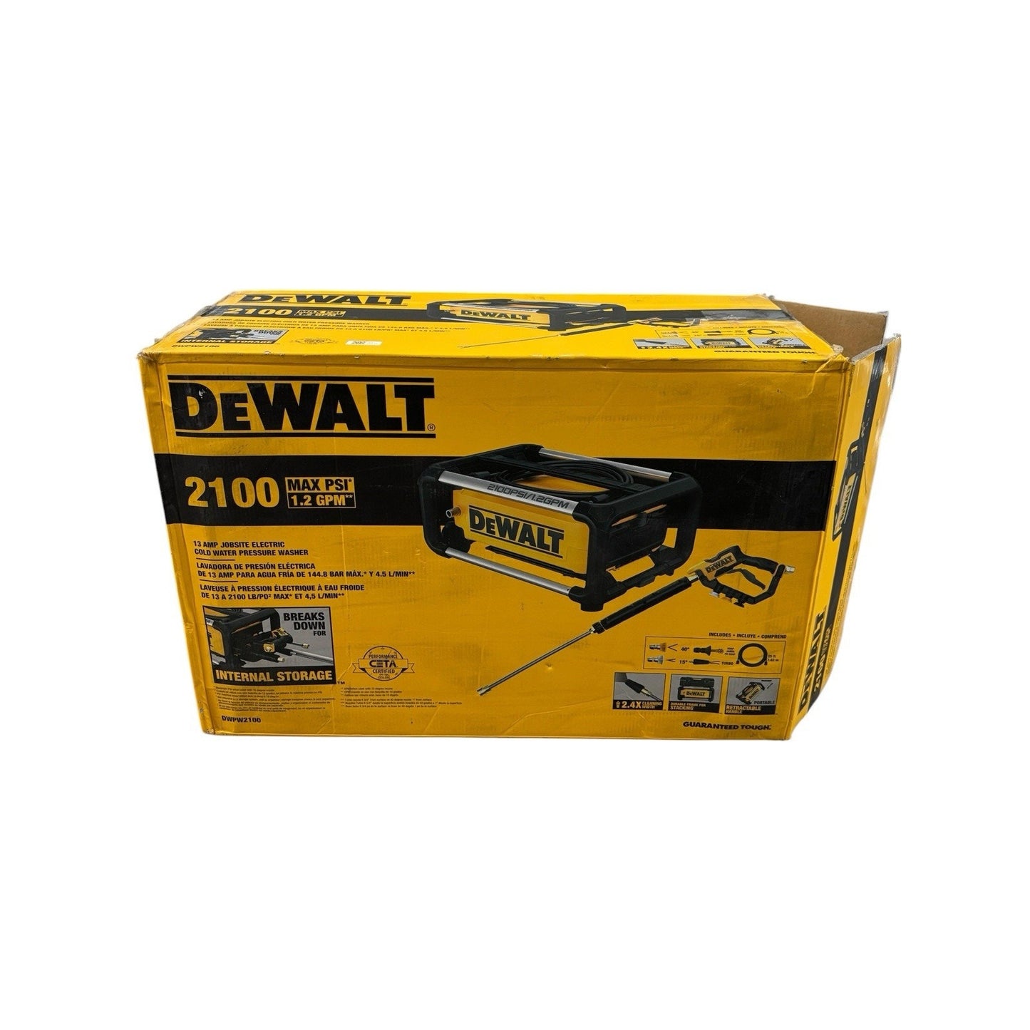 DeWALT DWPW2100 2,100 PSI Electric Cold Water Pressure Washer