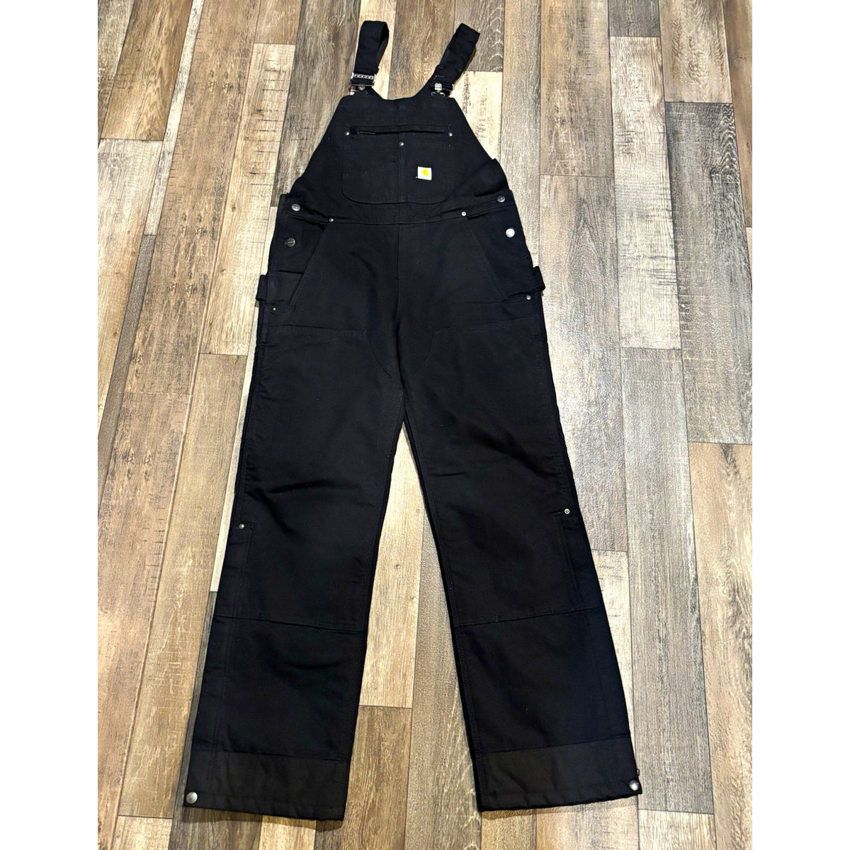 Carhartt Men's Insulated Bib Overalls 3M Thinsulate Black Canvas OR4031-W