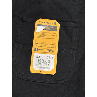 Carhartt Men's Insulated Bib Overalls 3M Thinsulate Black Canvas OR4031-W