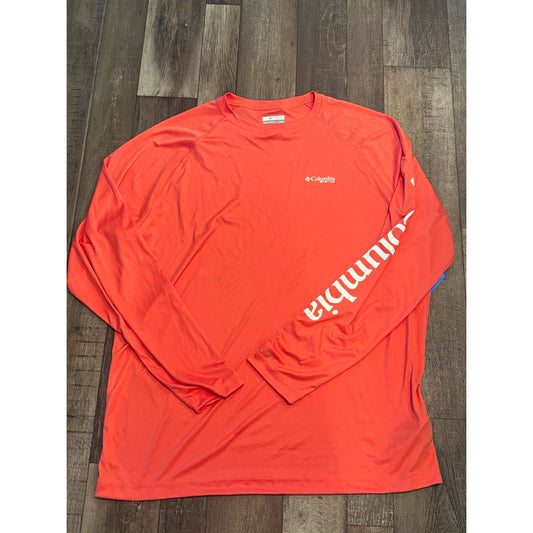 Columbia PFG Terminal Tackle Omni-Shade UV Long Sleeve T-Shirt Orange XL