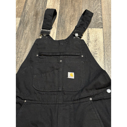Carhartt Men's Insulated Bib Overalls 3M Thinsulate Black Canvas OR4031-W