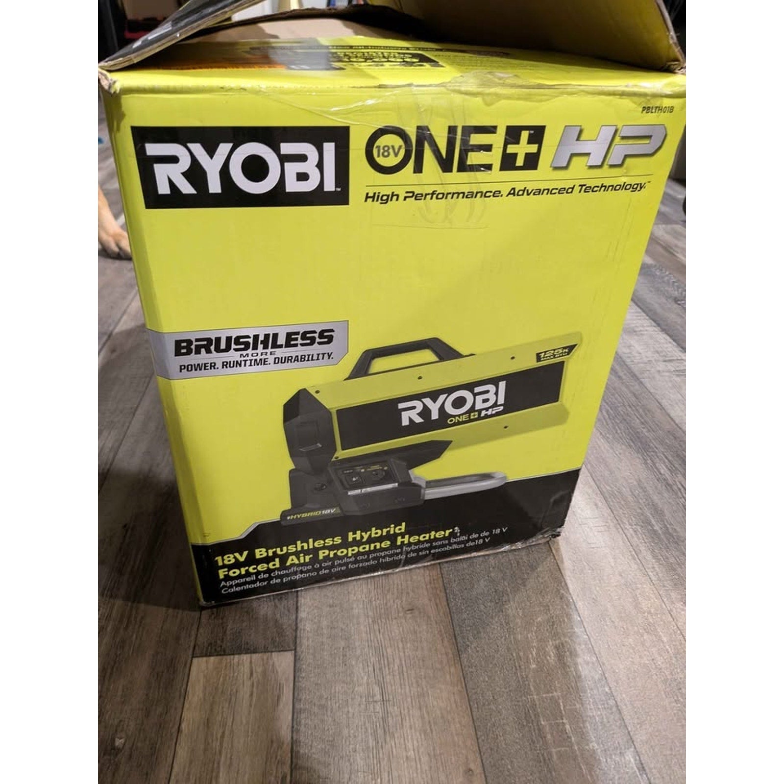 Ryobi - ONE+ HP 18V Brushless Cordless 125K BTU Hybrid Forced Air Propane Heater W/Battery