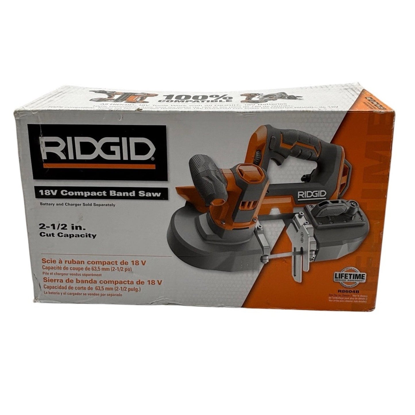 RIDGID R8604B 18V Compact Band Saw - Black/Orange