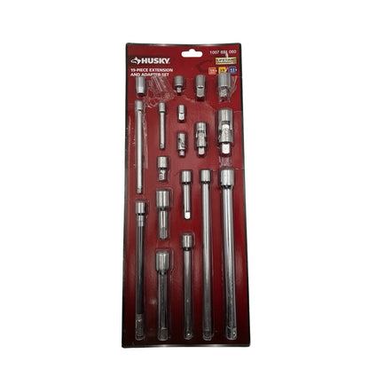 Husky 18-Piece 1/4" 3/8" 1/2" Extension and Adapter Set1007 691 060 1 pc missing