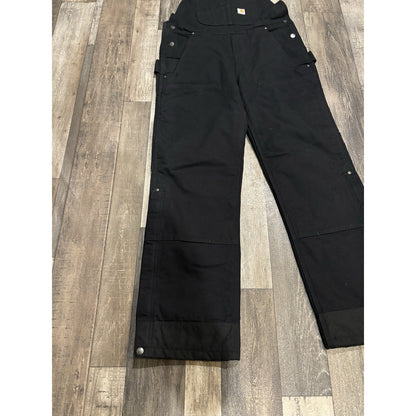 Carhartt Men's Insulated Bib Overalls 3M Thinsulate Black Canvas OR4031-W