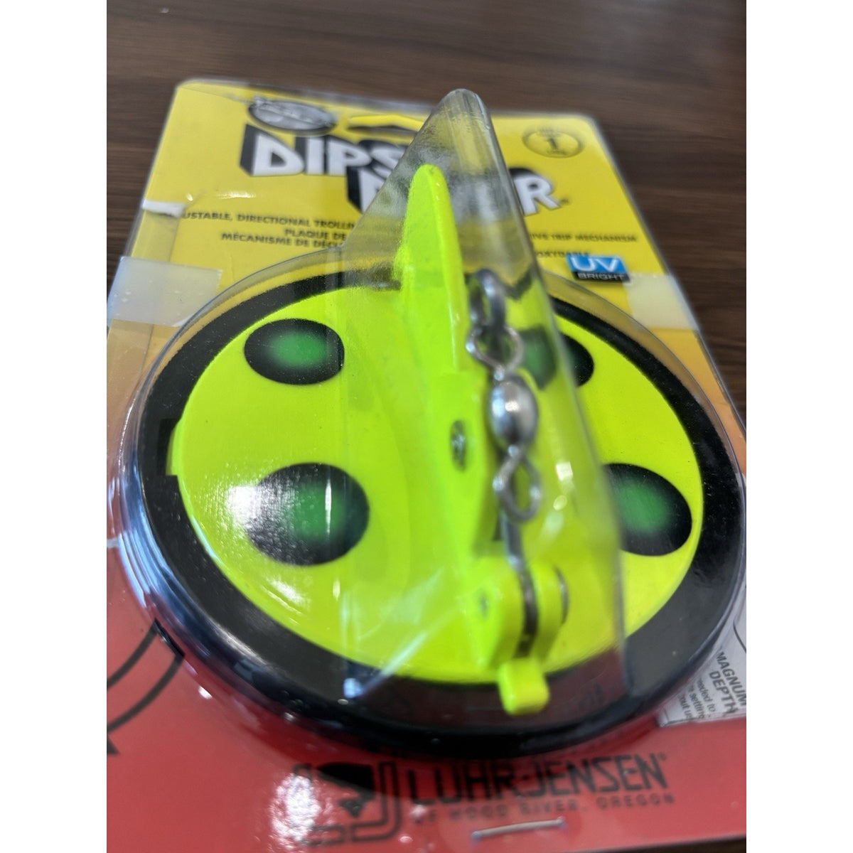 Luhr-Jensen Dipsy Diver Size 1 UV Bright Yellow/Black/Green 146g Steel