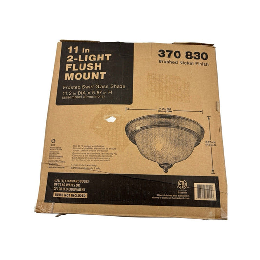 2-Light Flush Mount Brushed Nickel 11" FZP8012A