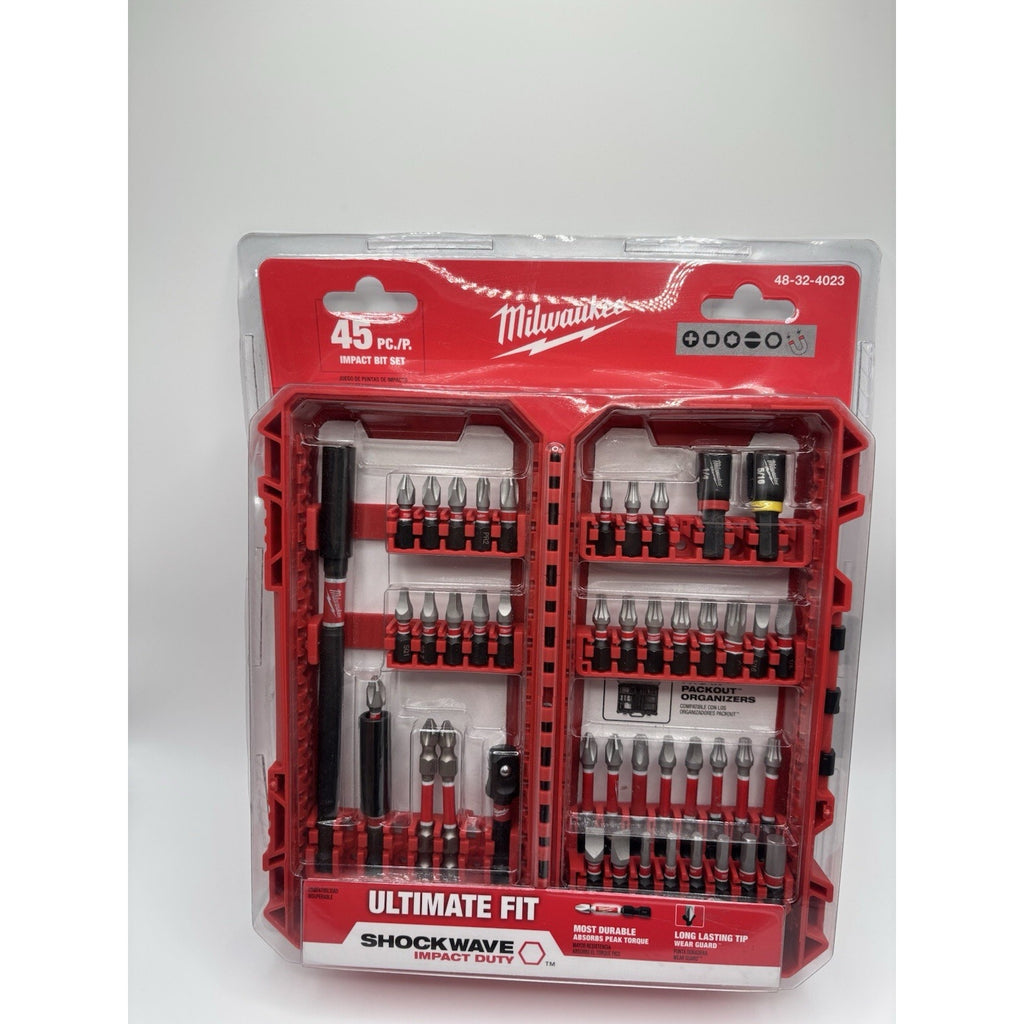 Milwaukee 48-32-4023 Impact Duty Steel Driver Bit Set of 45 Piece