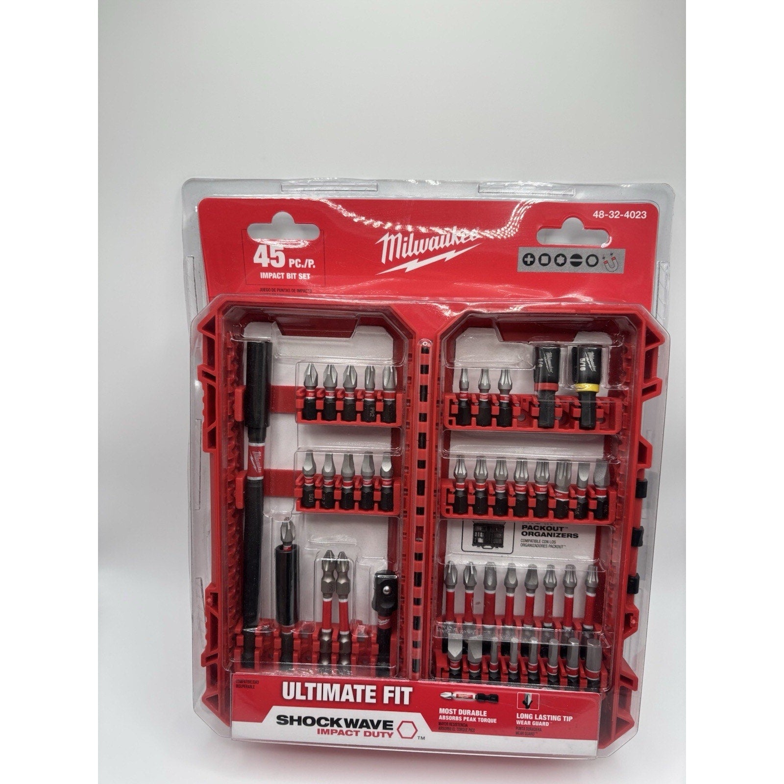 Milwaukee 48-32-4023 Impact Duty Steel Driver Bit Set of 45 Piece