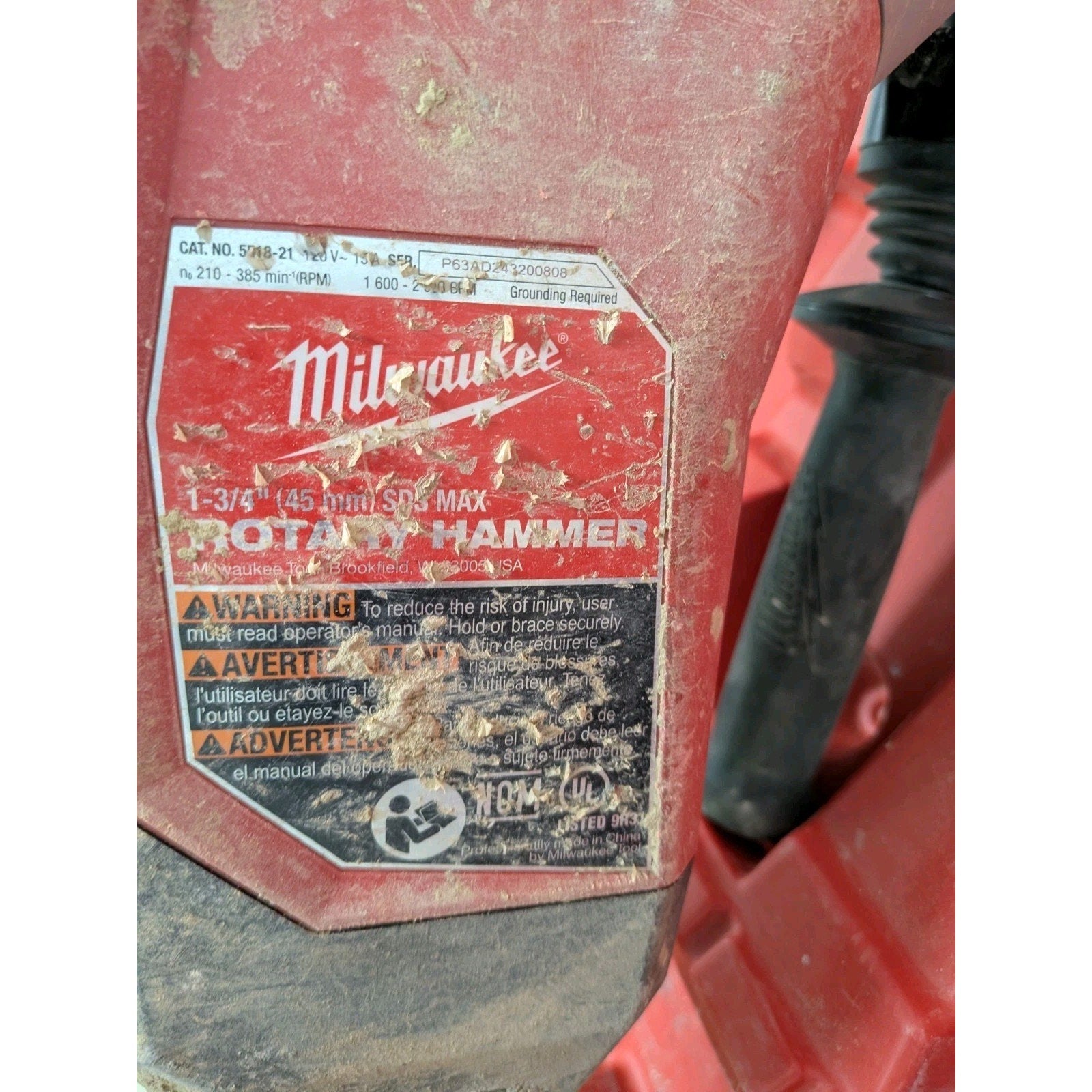 Milwaukee 5518-21 1-3/4" 120V SDS Max Rotary Hammer Drill