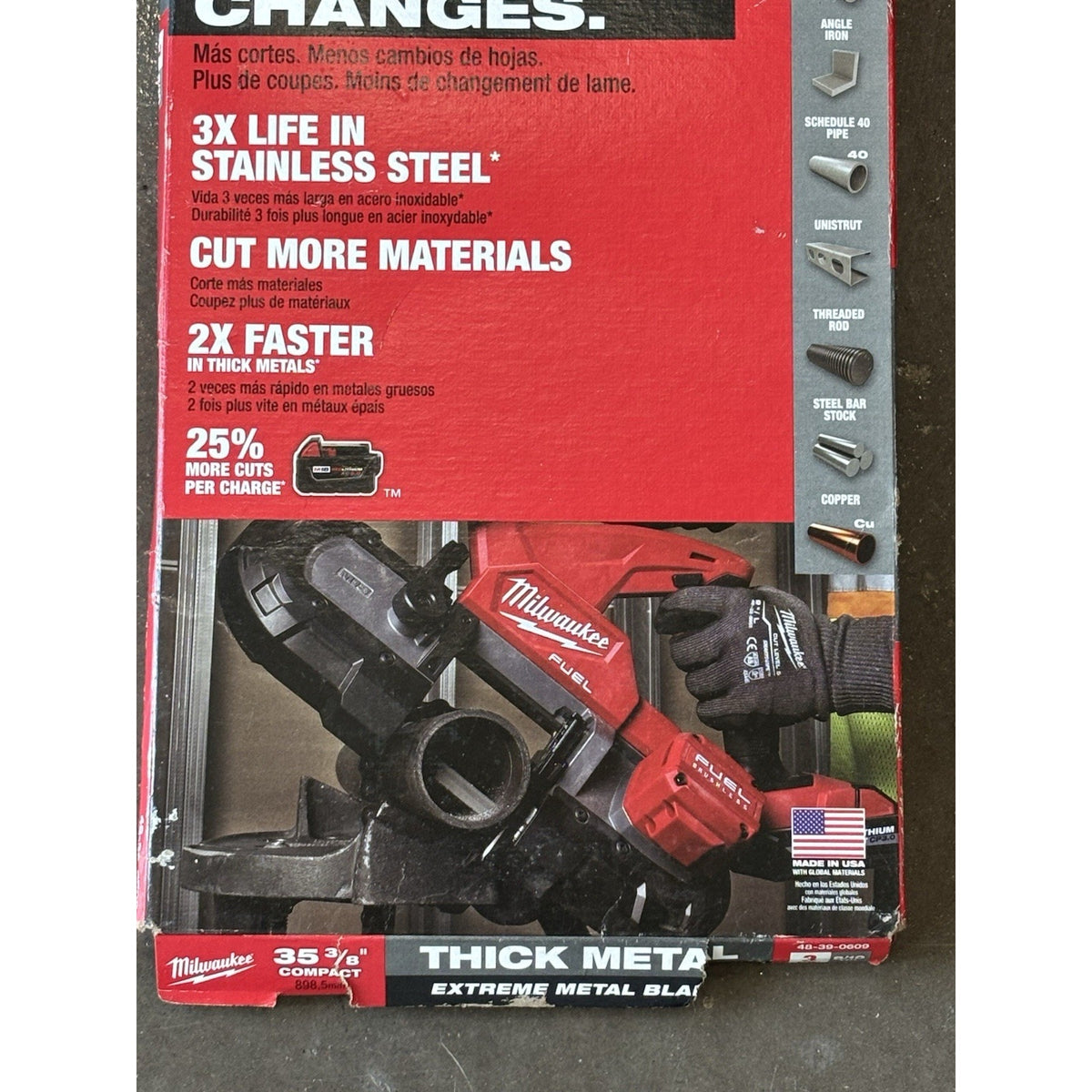 Milwaukee 48-39-0609 35 3/8 in 8/10 TPI Steel Band Saw Blades 3-Pack