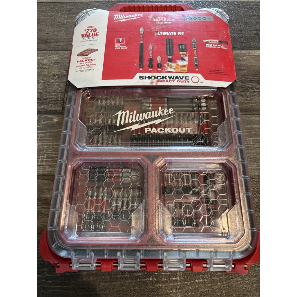 Milwaukee 48-32-4082 100 Piece Shockwave Packout Kit - Red