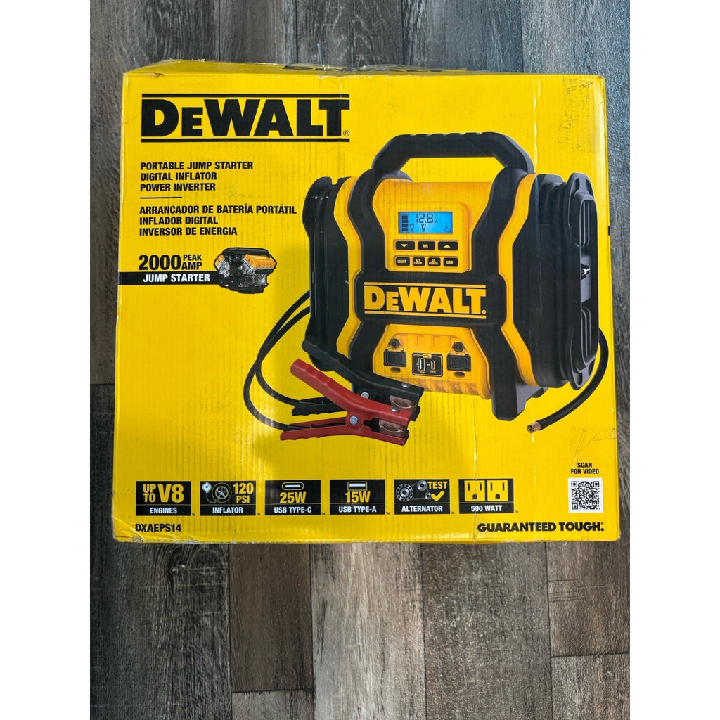 DEWALT Portable Power 2000 Peak Amp Jump Starter w/Digital Compressor