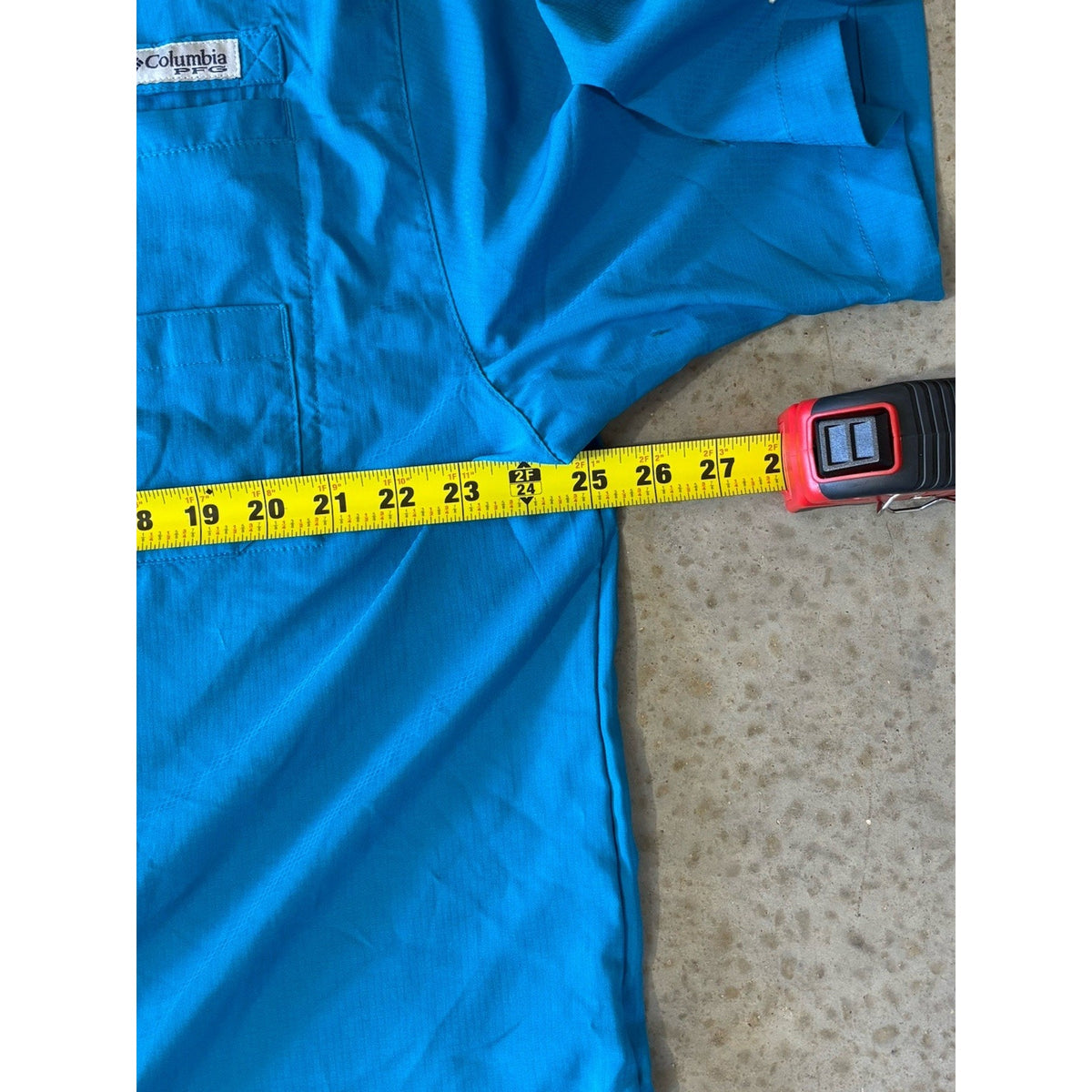 Columbia PFG Tamiami Men's XL Blue Short Sleeve Button-Down Polyester Shirt