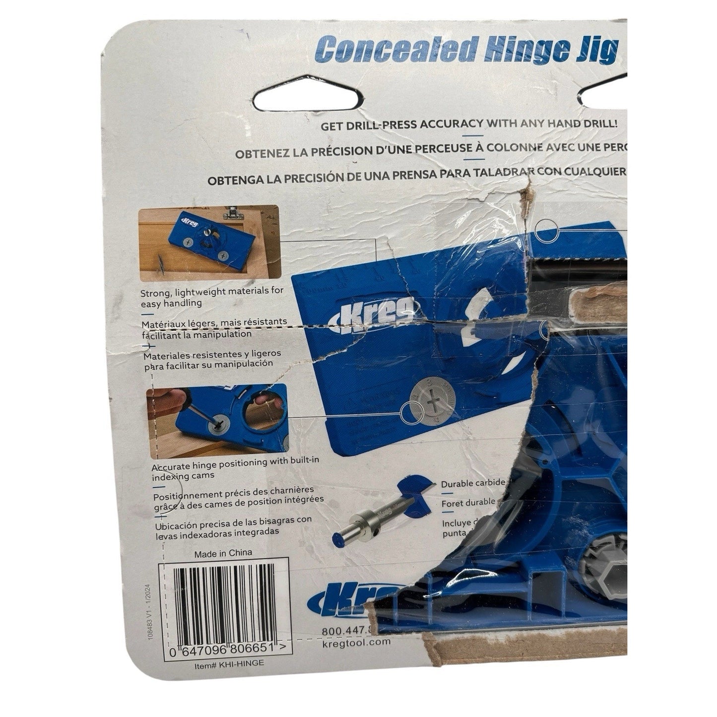 Kreg KHI-HINGE Concealed Hinge Jig 35mm Cup Drilling