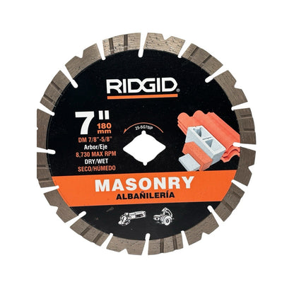 RIDGID 7 in. Masonry Cutting Segmented Rim Diamond Saw Blade