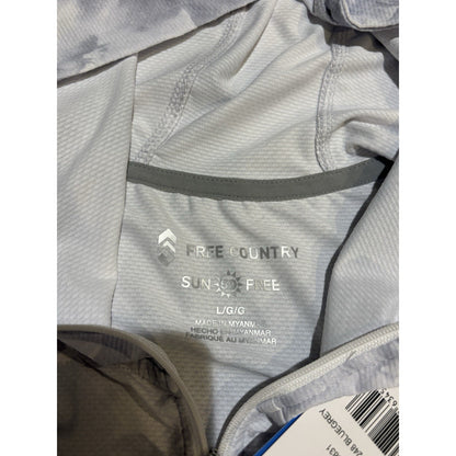 Free Country Sun Free UPF 50 Hooded Full Zip Women’s Track Jacket L Gray Floral