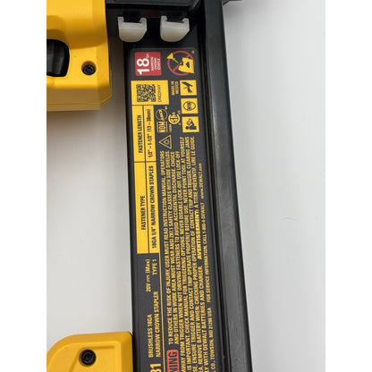 DEWALT DCN681 20V MAX XR 18 GA Cordless Narrow Crown Stapler