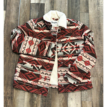 Wrangler Retro Women’s M Aztec Southwestern Lined Button Jacket Pockets Fall