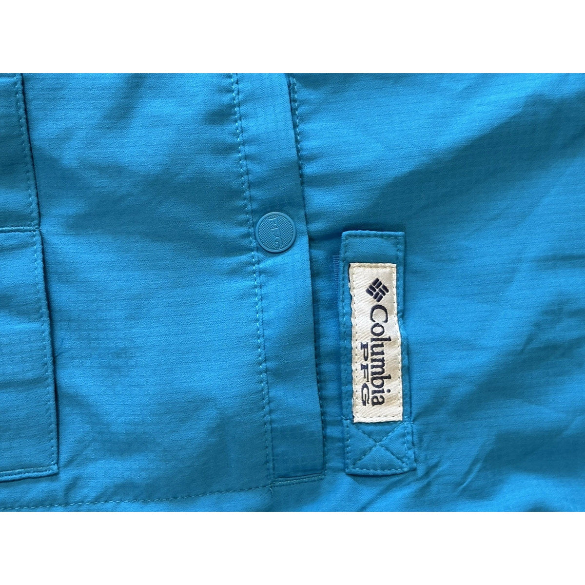Columbia PFG Tamiami Men's XL Blue Short Sleeve Button-Down Polyester Shirt
