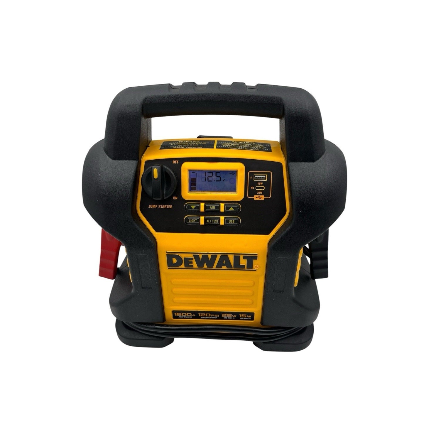 DEWALT 1600 Peak Amp Jump Starter with Digital Compressor and USB Power Bank
