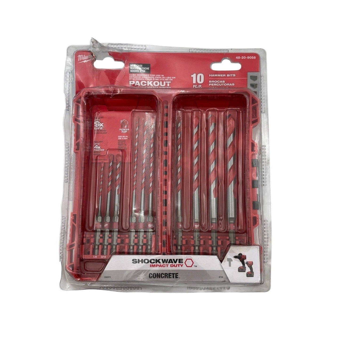 Milwaukee Tool 48-20-9058 Shockwave Impact Duty Carbide Hammer Drill Bit Set, 6