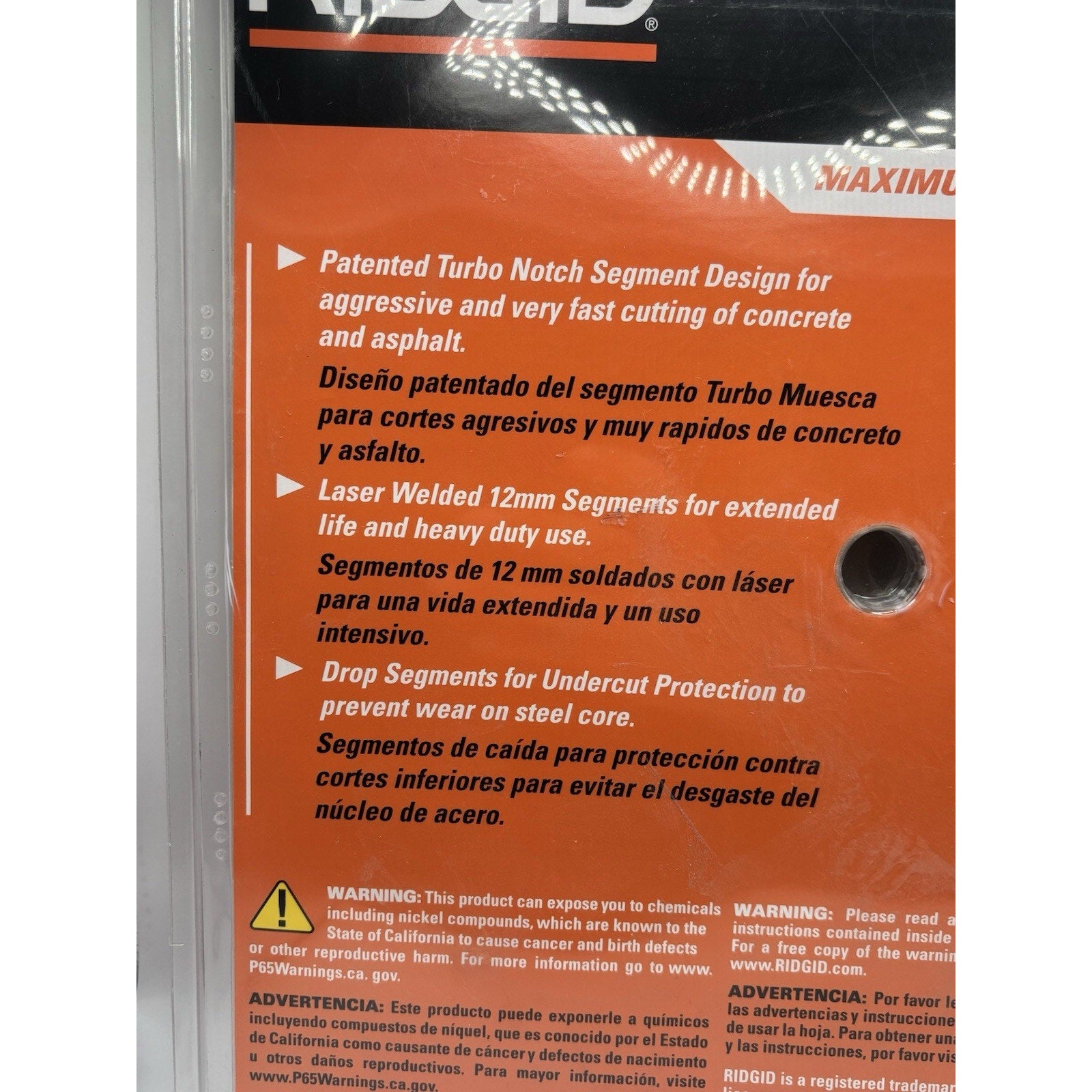 Ridgid 12 in. Masonry XTR Dual Purpose Cutting Segmented Rim Diamond Saw Blade