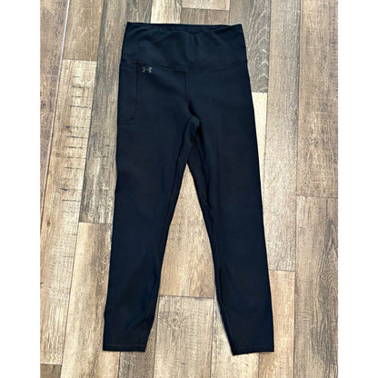 Under Armour Women’s Black Ankle Leggings M Pockets Stretch Logo 23" Inseam