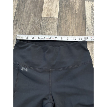 Under Armour Women’s Black Ankle Leggings M Pockets Stretch Logo 23" Inseam