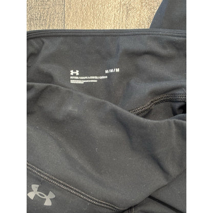 Under Armour Women’s Black Ankle Leggings M Pockets Stretch Logo 23" Inseam