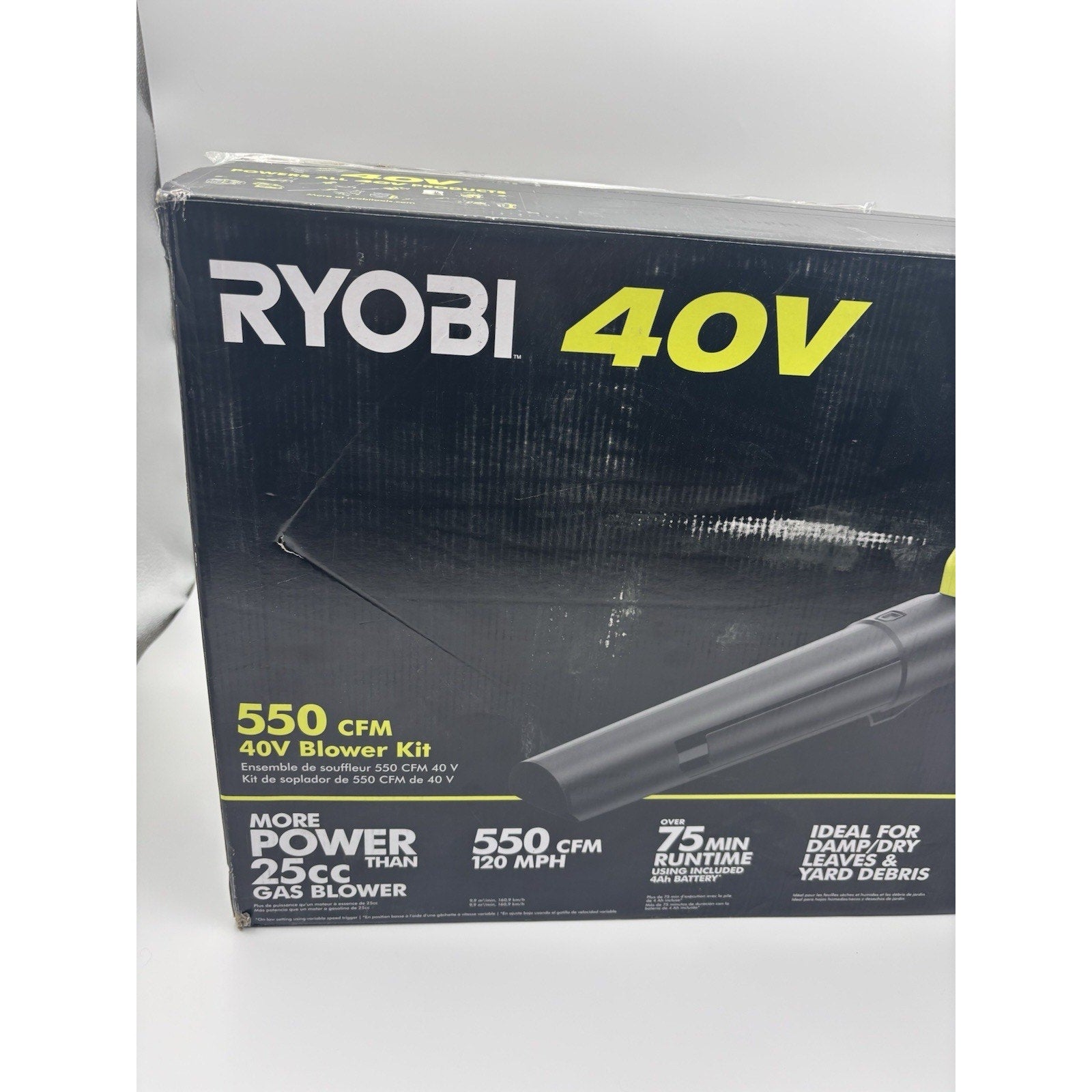 Ryobi 40V Jet Fan Blower 120MPH 550 CFM, Cordless Battery Model RY40LB01