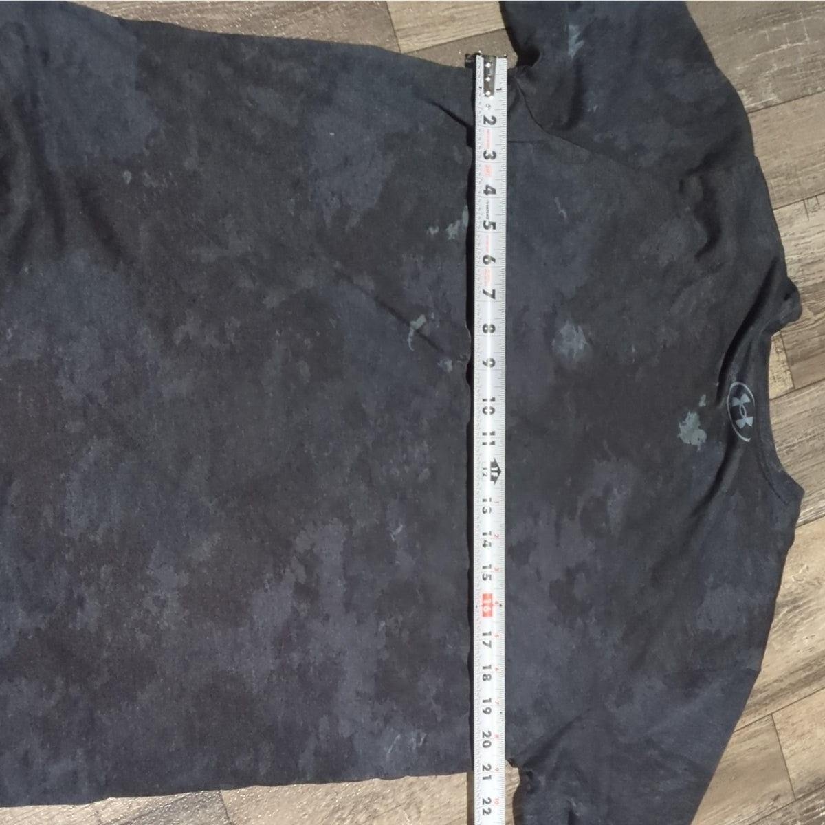 Under Armour Project Rock Men's Black/Gray Camo Logo Tagless Crew T-Shirt L