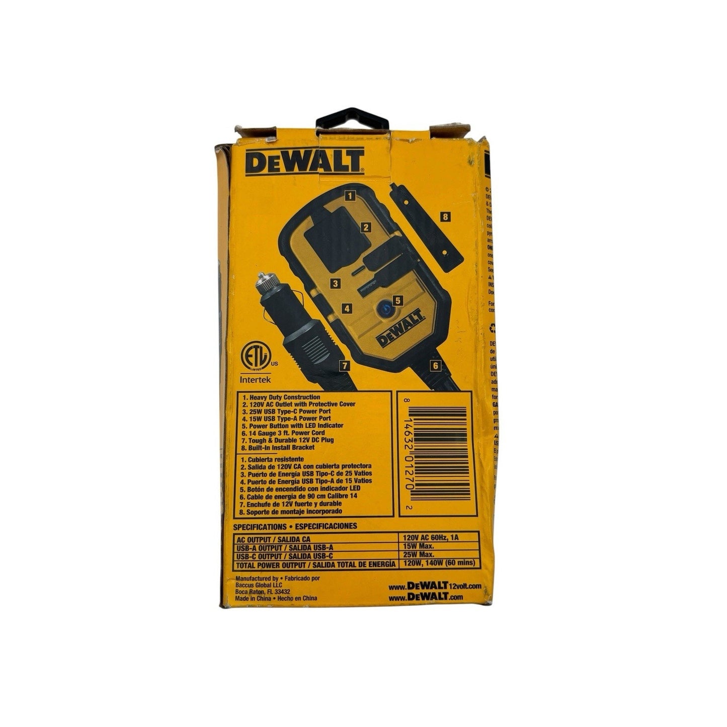 DEWALT DXAEPI140 120V Dual USB Ports Power Socket