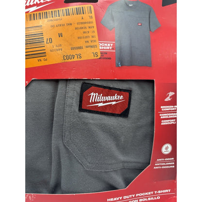 Milwaukee Men's Medium Gray GRIDIRON Cotton/Polyester Pocket T-Shirt