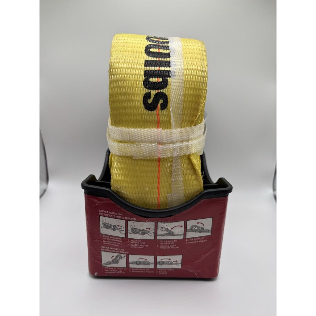 Husky 30 ft. x 3 in. Premium Heavy-Duty Ratchet Tie-Down Strap with Flat Hook