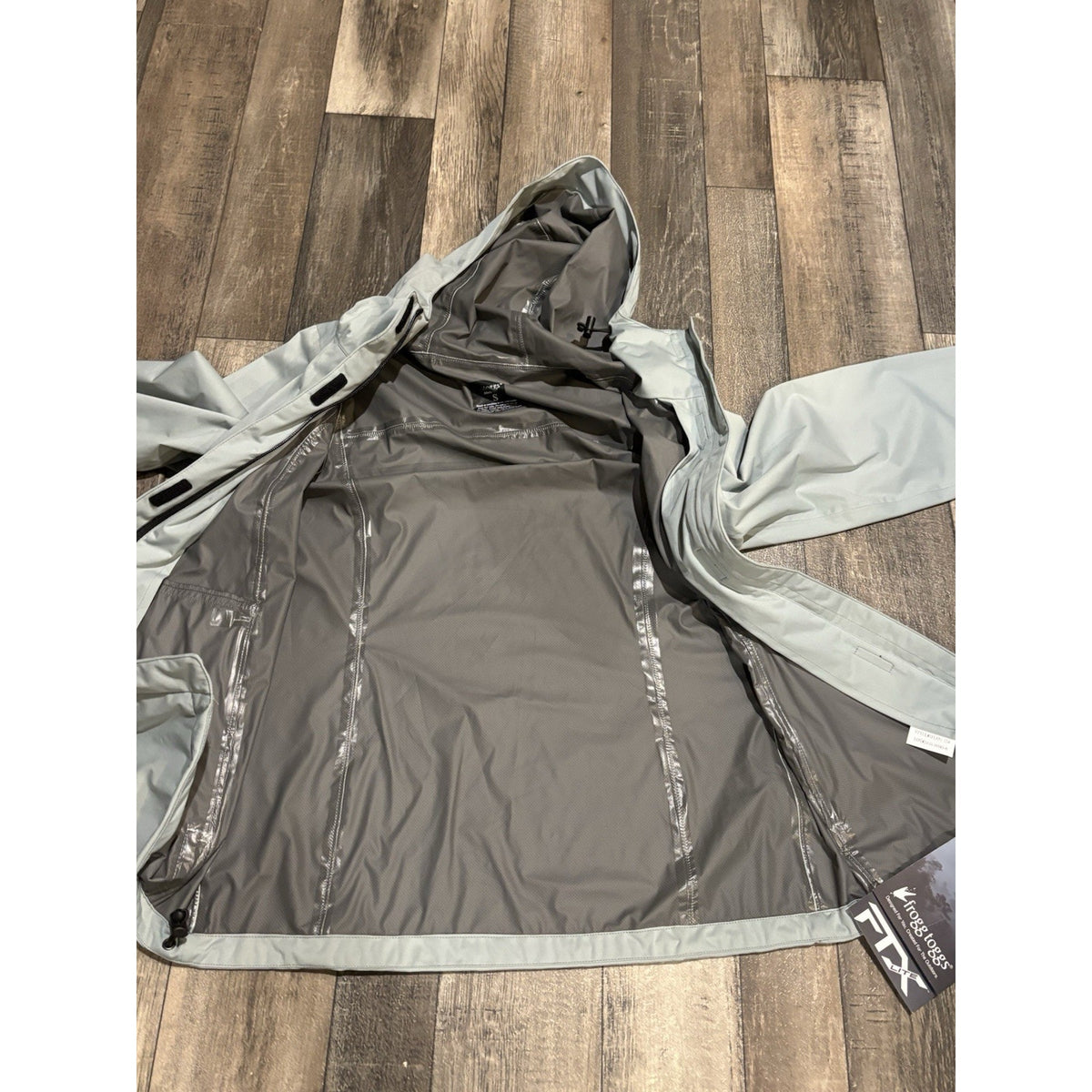 Frogg Toggs FTX Men’s Hooded Full Zip Jacket Gray Size S Mid-Length