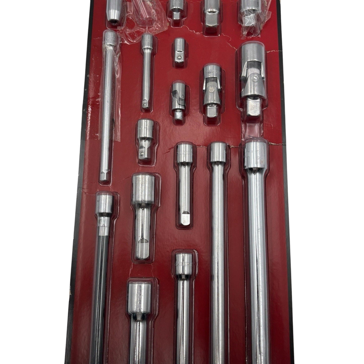 Husky 18-Piece 1/4" 3/8" 1/2" Extension and Adapter Set1007 691 060 1 pc missing