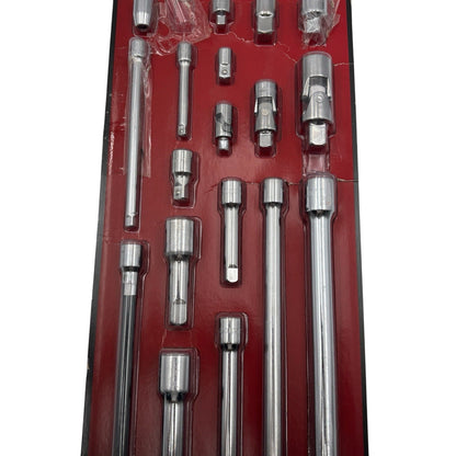 Husky 18-Piece 1/4" 3/8" 1/2" Extension and Adapter Set1007 691 060 1 pc missing