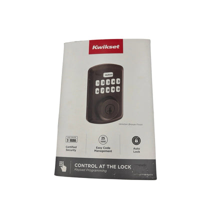 Kwikset Powerbolt 250 Electronic Keypad Deadbolt Lock Matte Black