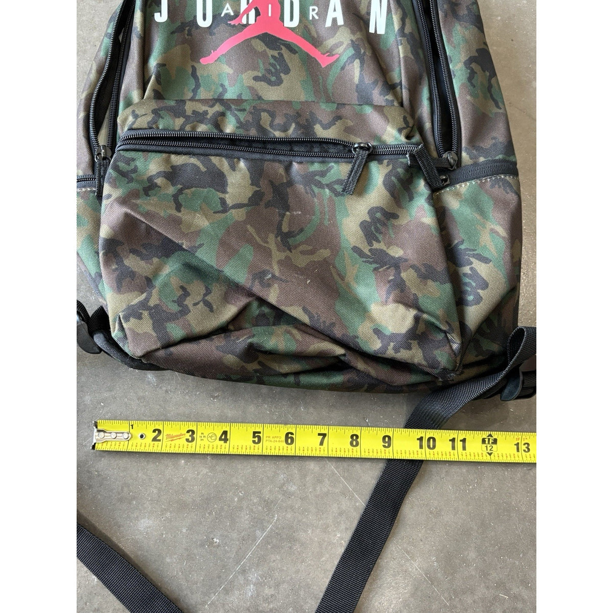 Jordan Jumpman Camouflage Backpack Zip Closure Medium Unisex Adjustable Strap